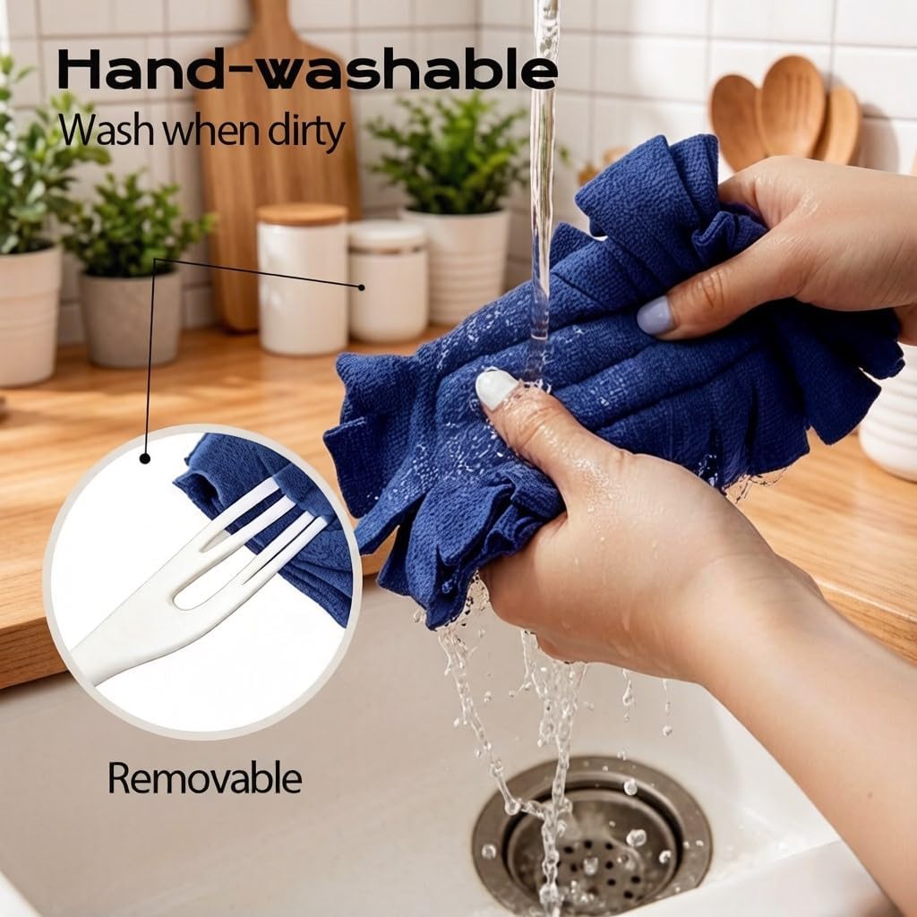 2pcs Reusable Cleaning Cloth, 2026 new 360° Strong Wool Cleaning Cloths, Capable of Being Washed Multiple Times, Multi-Purpose (Color: Blue + Yellow)