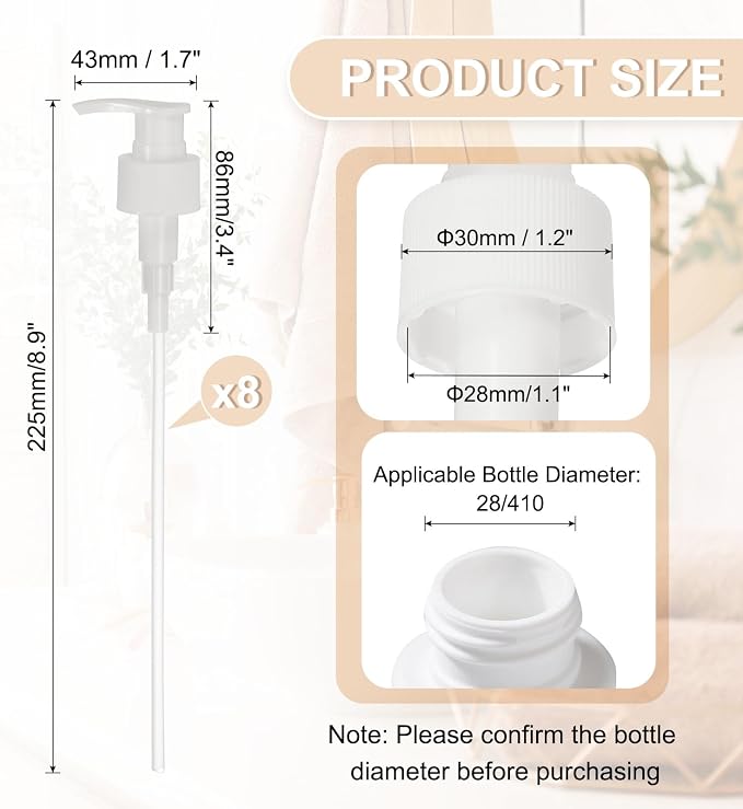 uxcell 8 Pcs Soap Dispenser Pump Heads Soap Dispensers Top Pumps Replacement - Image 2