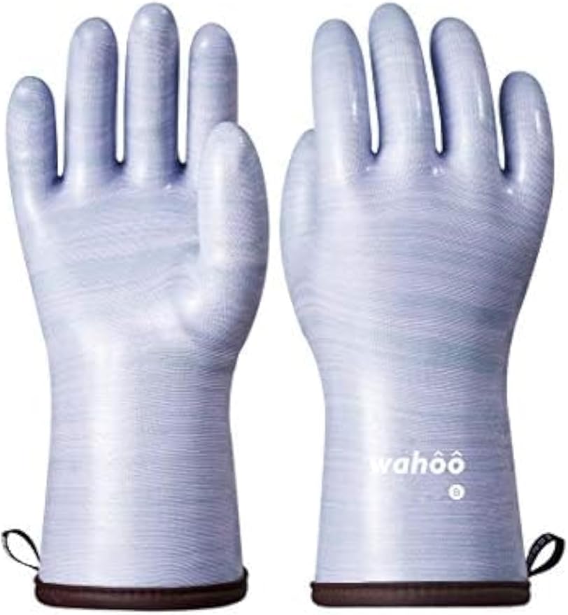 Wahoo Liquid Silicone Smoker Oven Gloves, Food-Contact Grade, Heat Resistant by LANONProtection