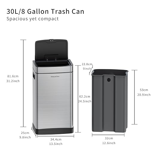 8 Gallon Stainless Steel Garbage Can - Image 6