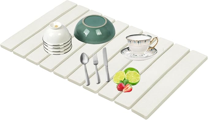 Stone Drying Mat for Kitchen Counter, Collapsible Dish Drying Mat, Fast Drying by Unknown