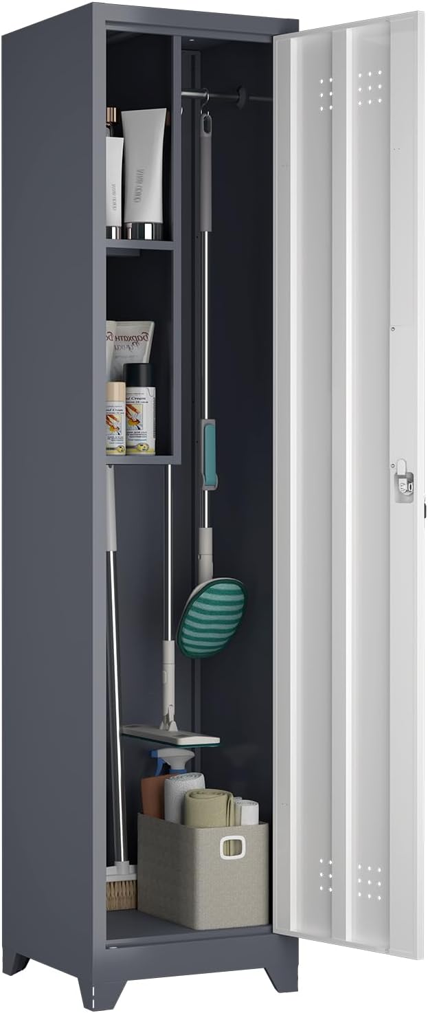 Metal Broom Storage Cabinets, Narrow Cabinet by STEELIST