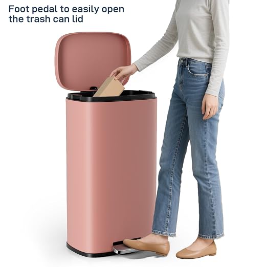 Arlopu 8/13.2 Gallon Step Trash Can, Stainless Steel Garbage Bin, Soft-Close - Image 9