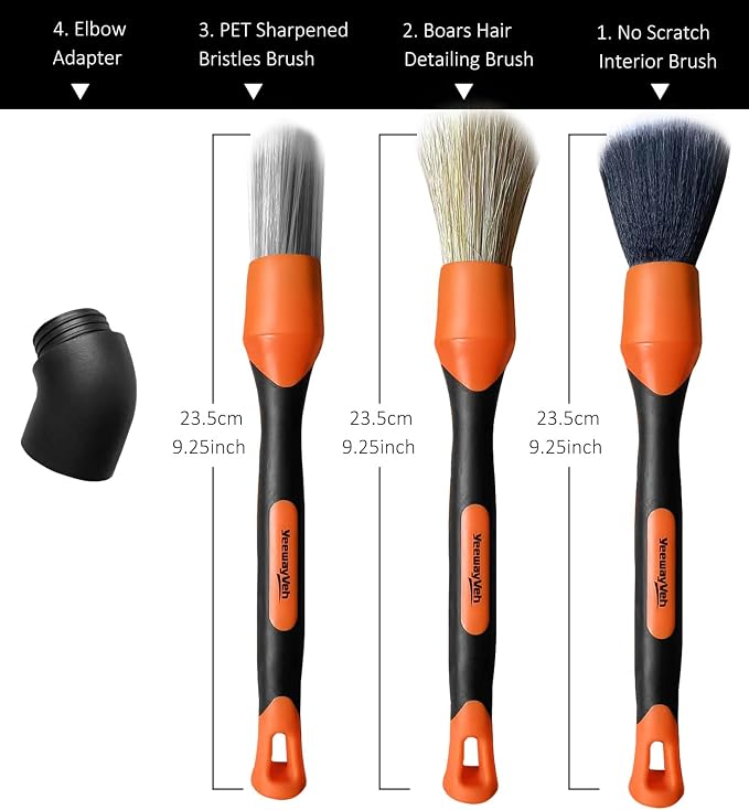 YeewayVeh 3pcs Car Detailing Brush Set - Image 8