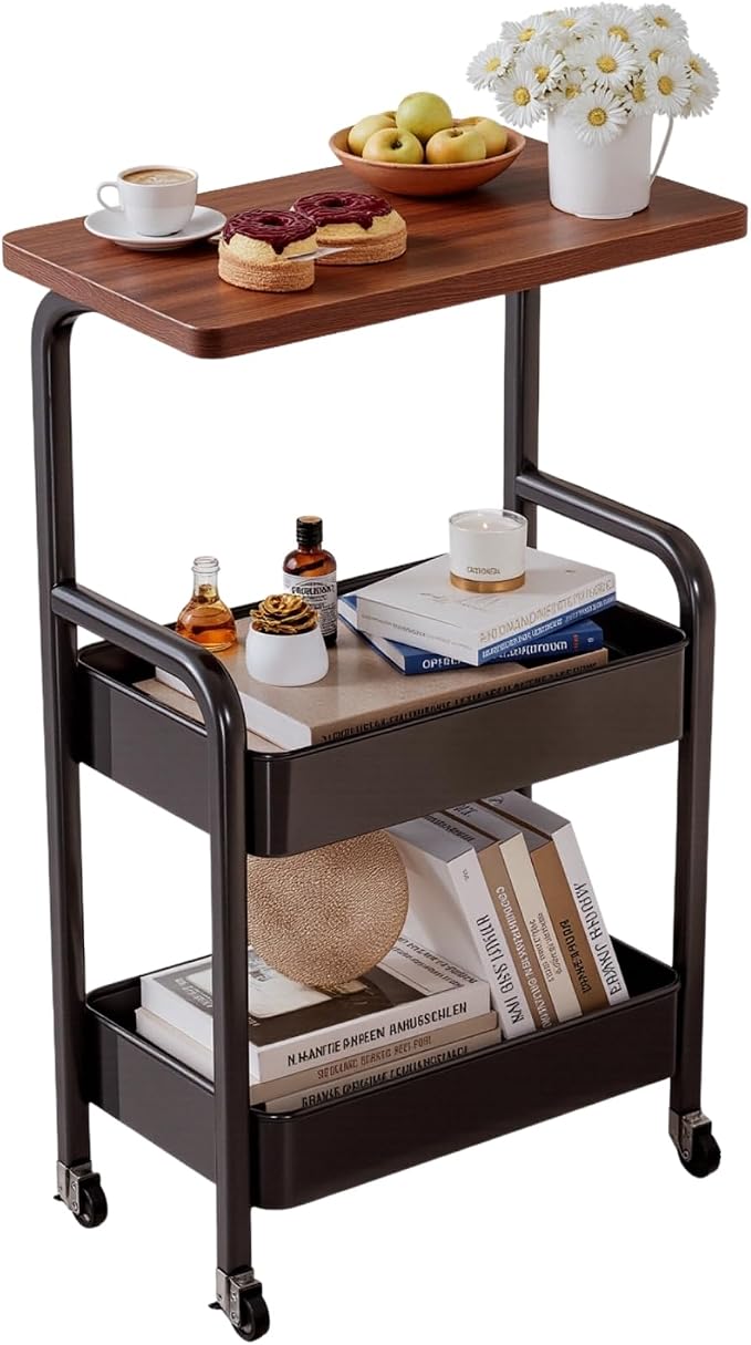 3 Tier Metal Rolling Utility Cart Organizer by MASHART