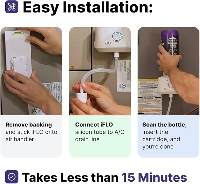 iFLO® Smart A/C Drain Line Cleaner and Drain Pan Cleaner Cartridge Concentrate - Image 8
