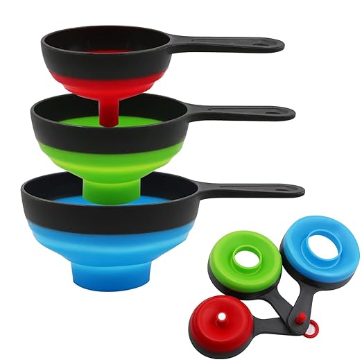 KongNai Canning Funnel for Wide and Regular Jars，Wide Mouth Funnels Sets of 3 by KongNai