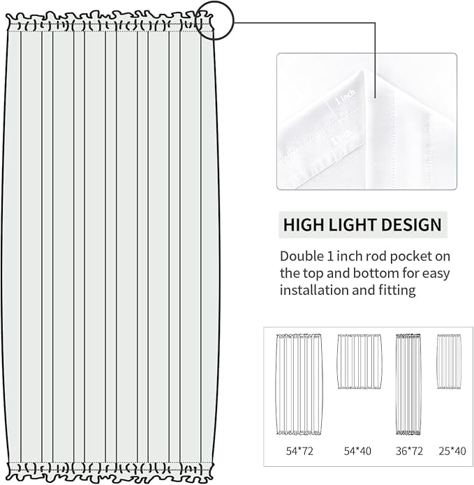 DWCN French Door Curtains – Rod Pocket Thermal Curtain - Image 3