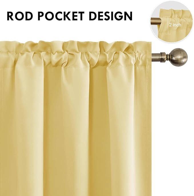 DWCN Blackout Curtains for Bedroom – Rod Pocket Thermal Insulated Noise - Image 4