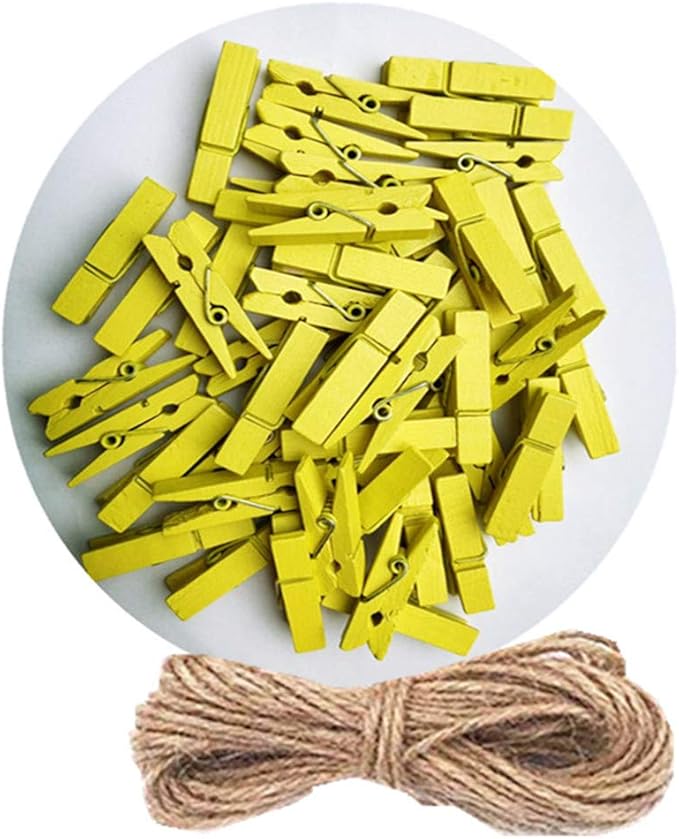 DurReus Sturdy Clothes Pegs Clamps DIY Craft Mini Colored Wood Clothespins Clip by Unknown