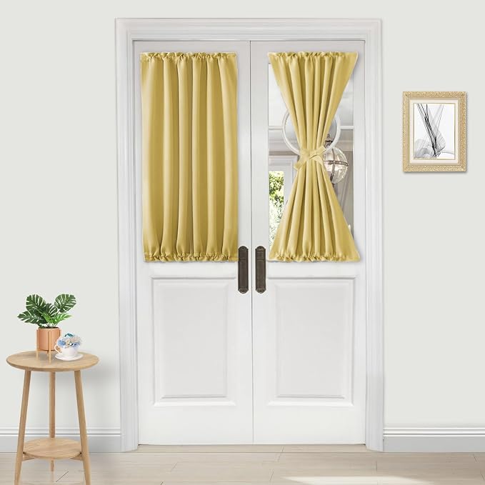 DWCN French Door Curtains – Rod Pocket Thermal Blackout Curtain by DWCN