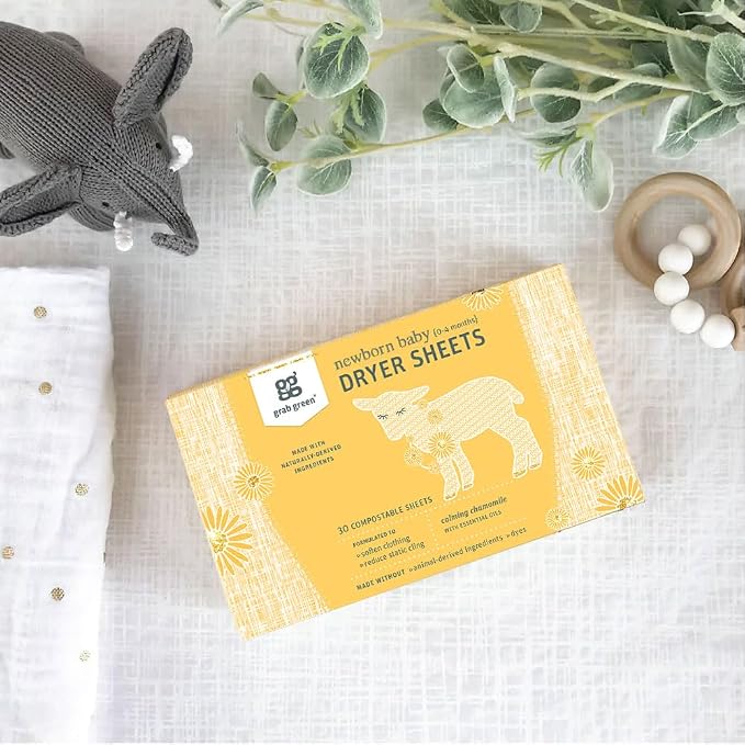 Grab Green Newborn Baby Dryer Sheets, 40 Sheets, Chamomile Scent, Plant and - Image 6