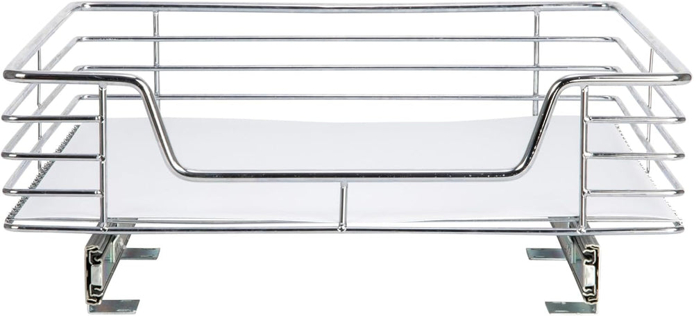 Household Essentials Chrome-Plated Steel Pull-Out Basket with Plastic Liner