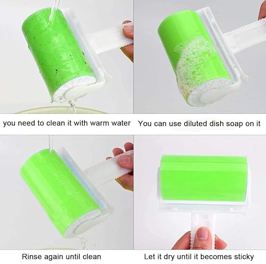 Sticky Travel Lint Roller 5 Pack, Reusable Washable Lint Roller Portable - Image 3