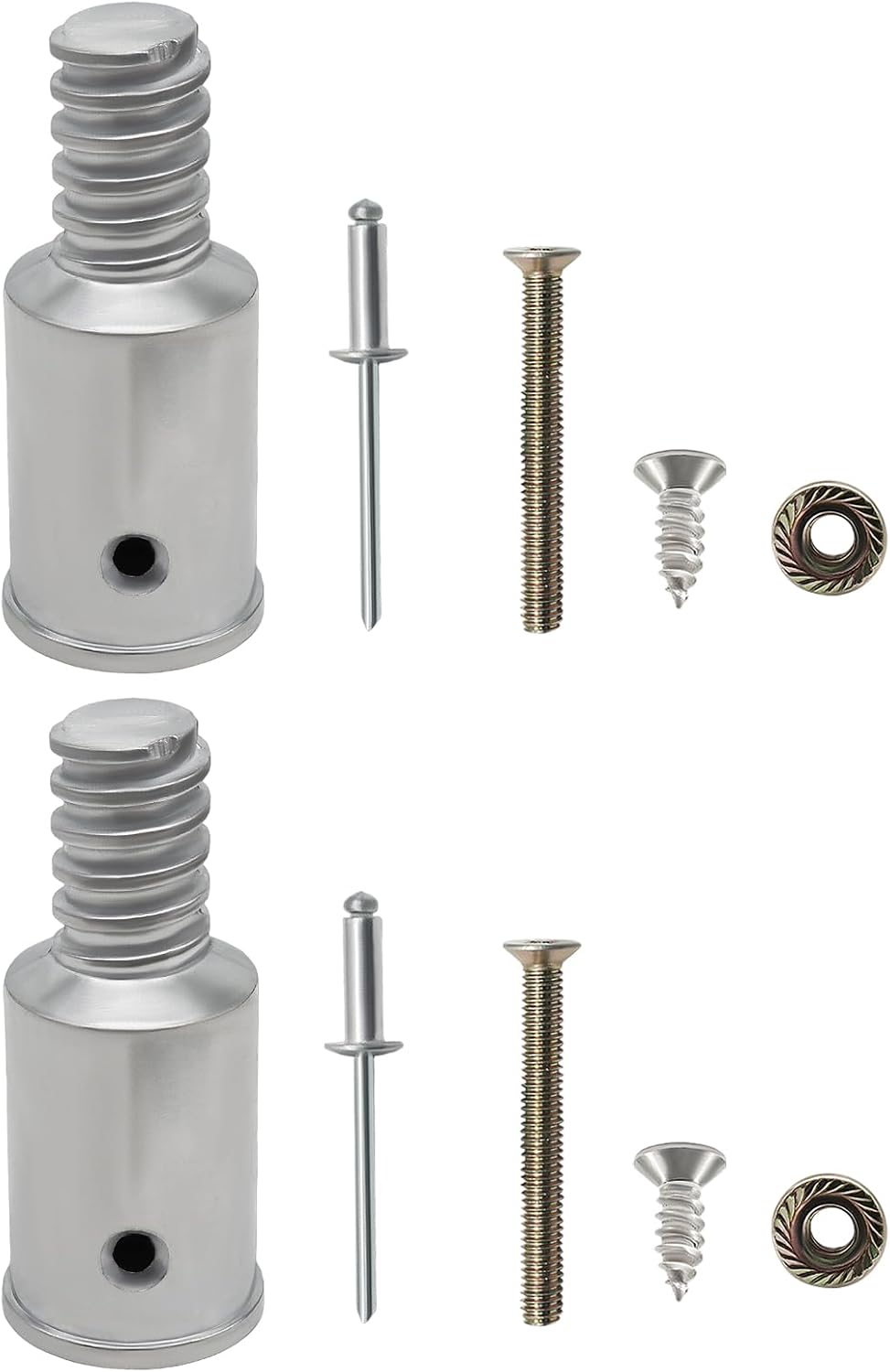 2 Pack Threaded Tips Replacement, 1" Threaded End Push Broom Handle, Reliable 1" Threaded End for Repairing Extension Poles/DIY Enthusiasts