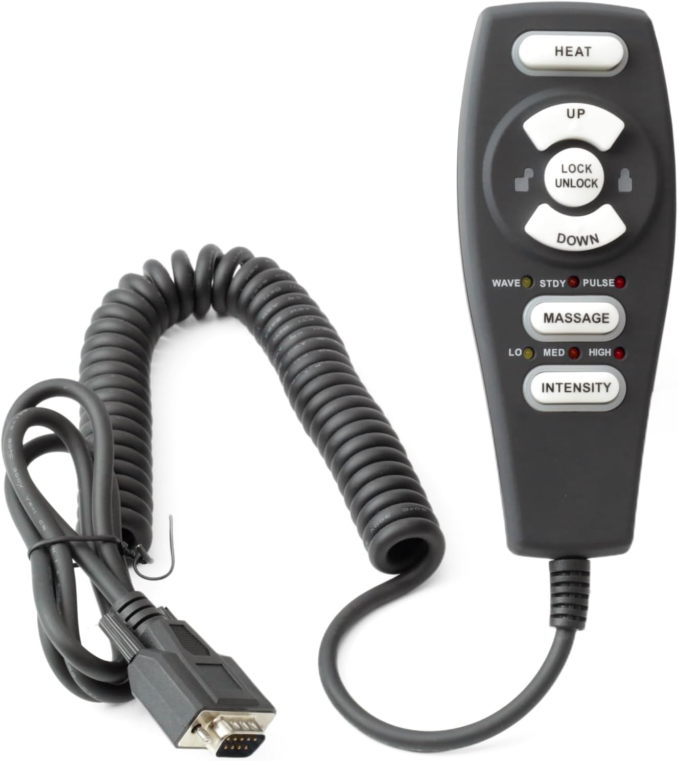 HC-2802 Lift Chair Hand Control Compatible with Raffel Systems, Replace HC-2802-HM3 HC-2802-FR3 HC-2802HL-PR3 HC-2802-GT3 7051-3 9-Pin 6 Button Black Heat Massage Recliner Parts