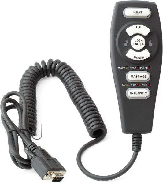 HC-2802 Lift Chair Hand Control Compatible with Raffel Systems, Replace HC-2802-HM3 HC-2802-FR3 HC-2802HL-PR3 HC-2802-GT3 7051-3 9-Pin 6 Button Black Heat Massage Recliner Parts