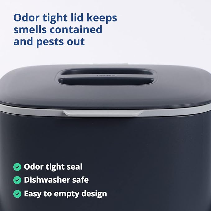 Blue Ginkgo Kitchen Compost Bin – Filter-Free, Odor-Tight Countertop Food Waste - Image 4
