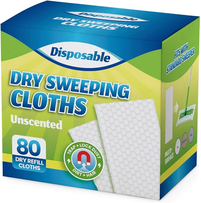 SUZZYVINE Dry Sweeping Cloths Dry Pads Refills 80 Count Dry Mop Refills - Image 9