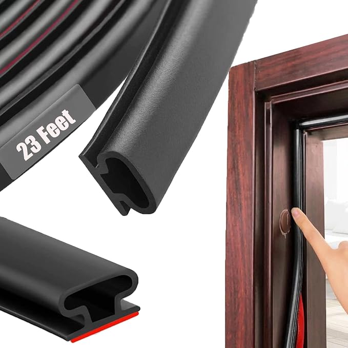 Black Rubber Weather Stripping Door Seal Strip, D Shape Door Rubber Weather by PUNDIN