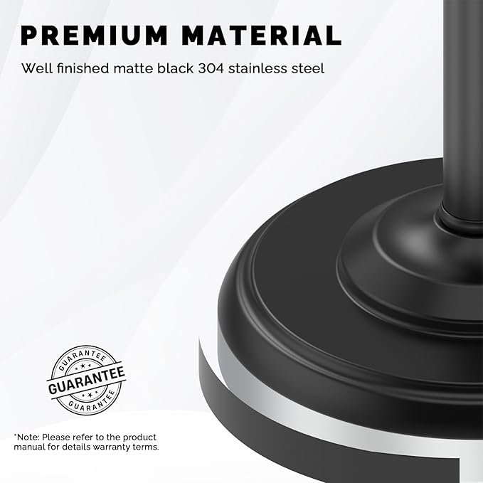 Black Toilet Paper Holder Stand, Matte Black Toilet Paper Holder Free Standing - Image 7