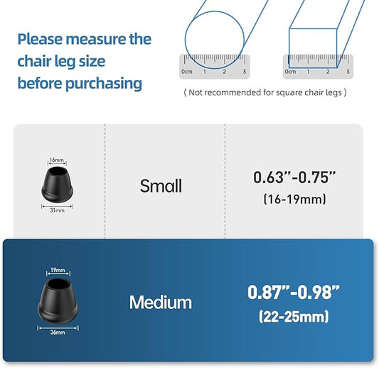 1 Inch Heavy Duty Rubber Chair Leg Caps - Image 2