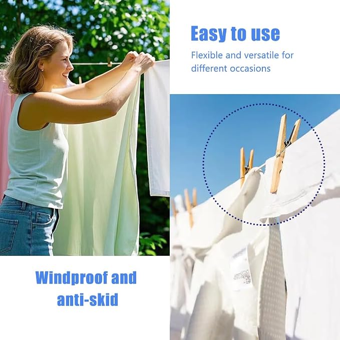 Retractable Clothesline Used to Outdoor，49 feet PVC Line Retracting，Including - Image 6