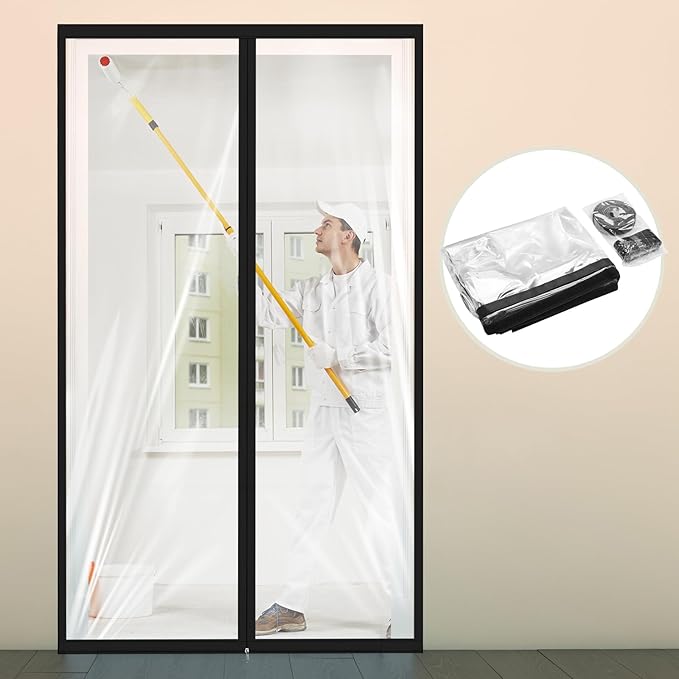 Amylove Zipper 38 x 83 Inch Dust Barrier Door Kit Construction Door Barrier 3 x by Amylove