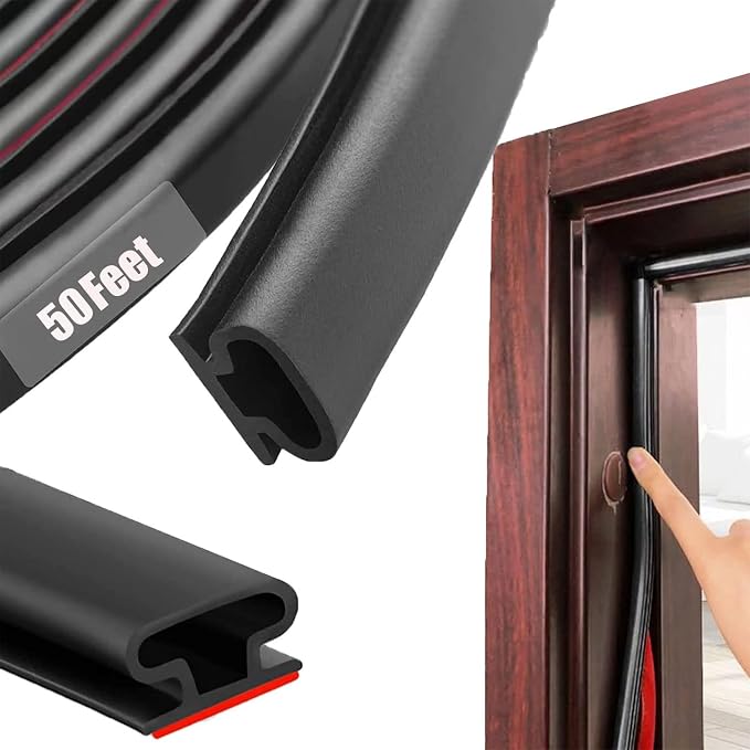 Black Rubber Weather Stripping Door Seal Strip, D Shape Door Rubber Weather by PUNDIN