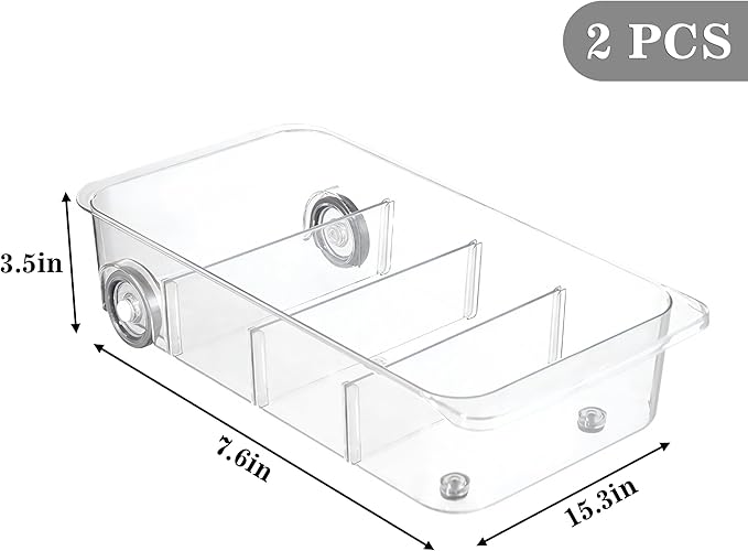 MineSign 2Pack Roll Out Fridge Caddy Bins Pull Out Drawer - Image 3