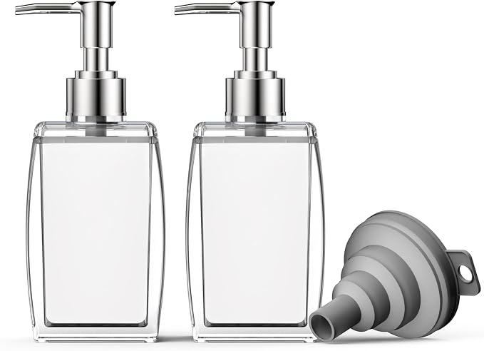 White Soap Dispenser with Refillable Plastic Pump by Unknown