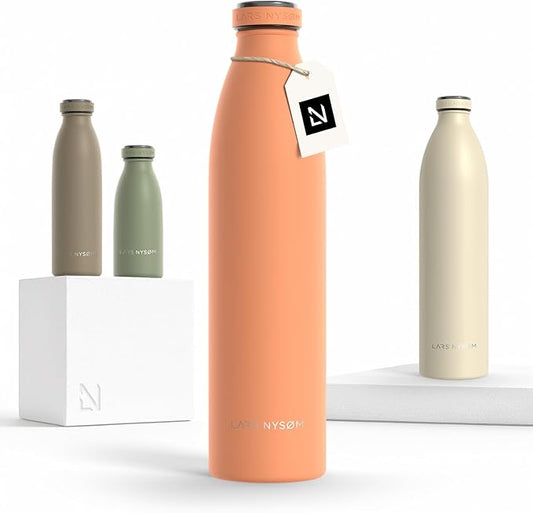 LARS NYSØM Stainless Steel Insulated Water Bottle 12oz 17oz 25oz 34oz 51oz | by LN