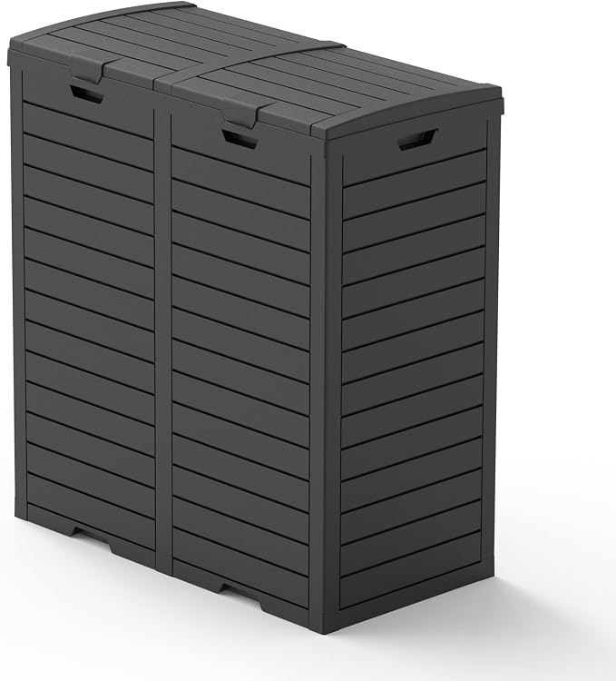 62 Gallon Outdoor Trash Can, Waterproof Resin Trash Can - Image 2