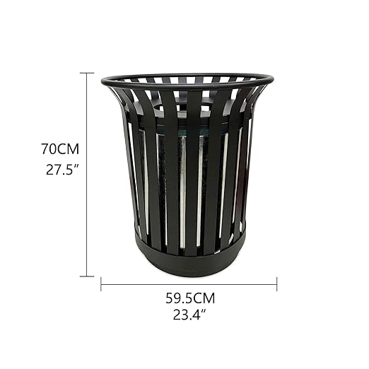 Outdoor Metal Slatted Trash Receptacle, Waste Receptacle，Commercial Trash Cans - Image 3