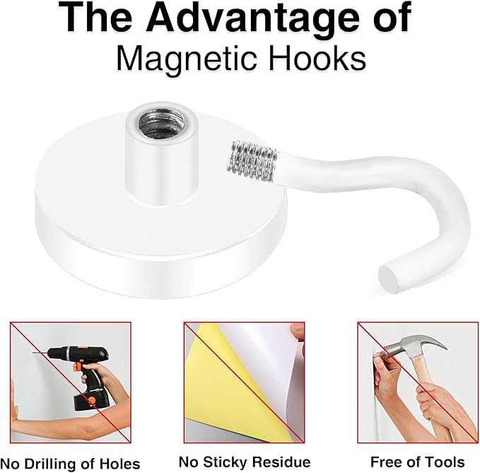MIKEDE Magnetic Hooks Heavy Duty, 150LB Super Strong Magnetic Hooks - Image 5