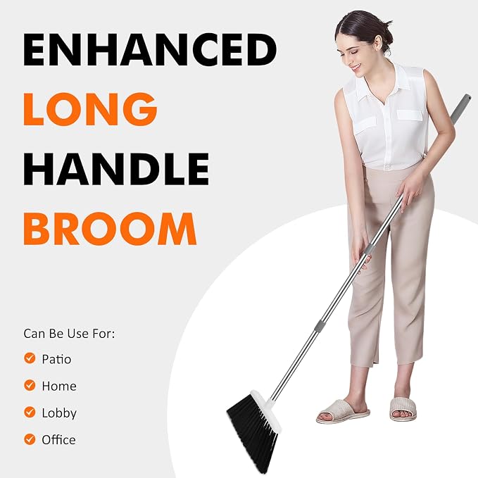 NACENA Heavy Duty Broom, 55 Inch Long Handle Outdoor Large Angle Brooms - Image 7
