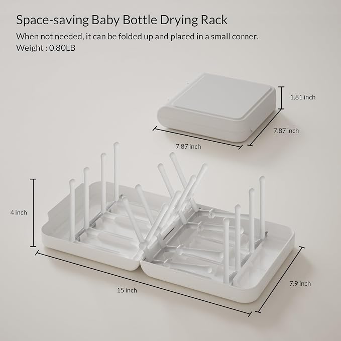 Travel Bottle Drying Rack Space Saving, Foldable Bottle Drain Rack - Image 3