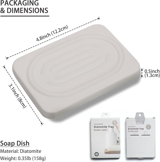 Diatomite Soap Dish for Kitchen Organizer, Quick Dry Sink Caddy Holder for - Image 5