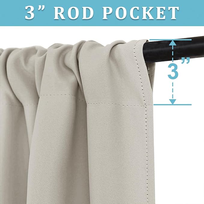 RYB HOME Blackout Curtains for Bedroom, Window Shades Thermal Insulating - Image 2