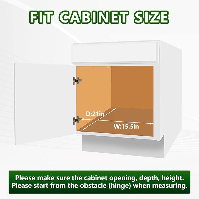 LOVMOR Pull Out Cabinet Organizer 14" W x 18" D, Kitchen Cabinet Pull Out - Image 4