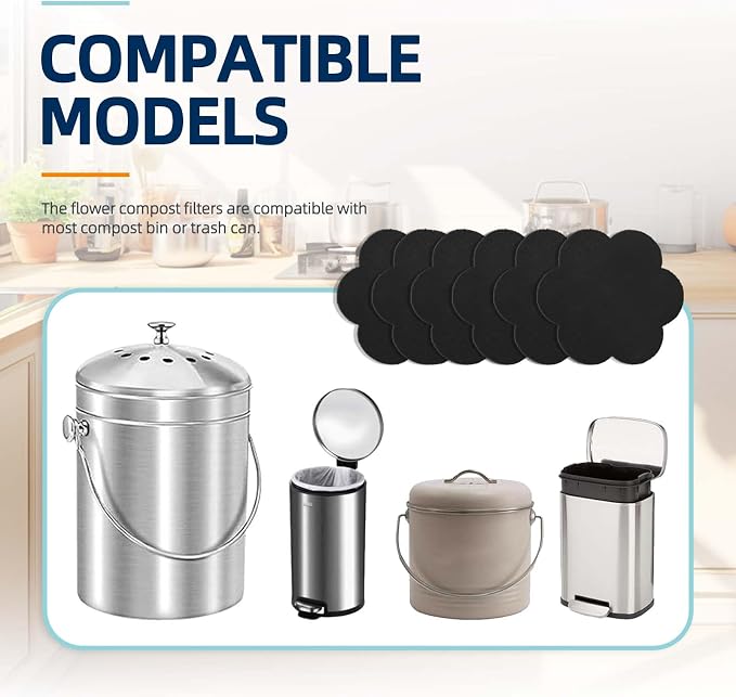 Stick-on Compost Bin Odor Filter: Activated Charcoal Deodorizer Sheets - Image 6