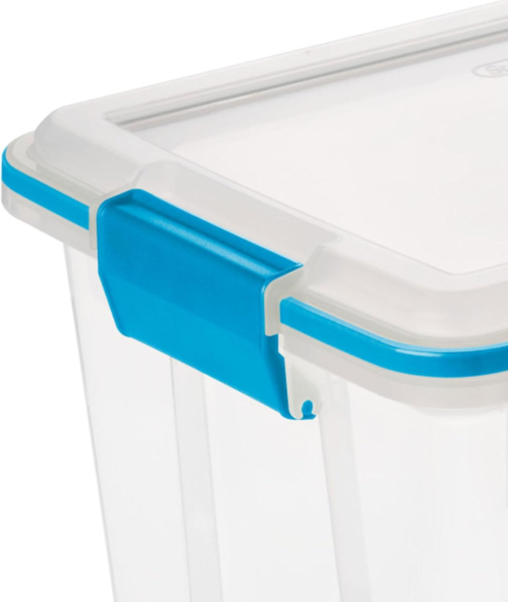 Sterilite Gasket Storage Box with Lids for Home & Office, 20 Quart, 6-Pack.