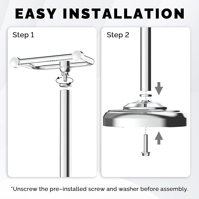 Toilet Paper Holder Stand, Polished Chrome Toilet Paper Holder Free Standing - Image 8
