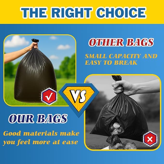 55-60 Gallon Black Trash Bags 200 Bags by RayPard Extra Large Multi-Use Heavy - Image 6