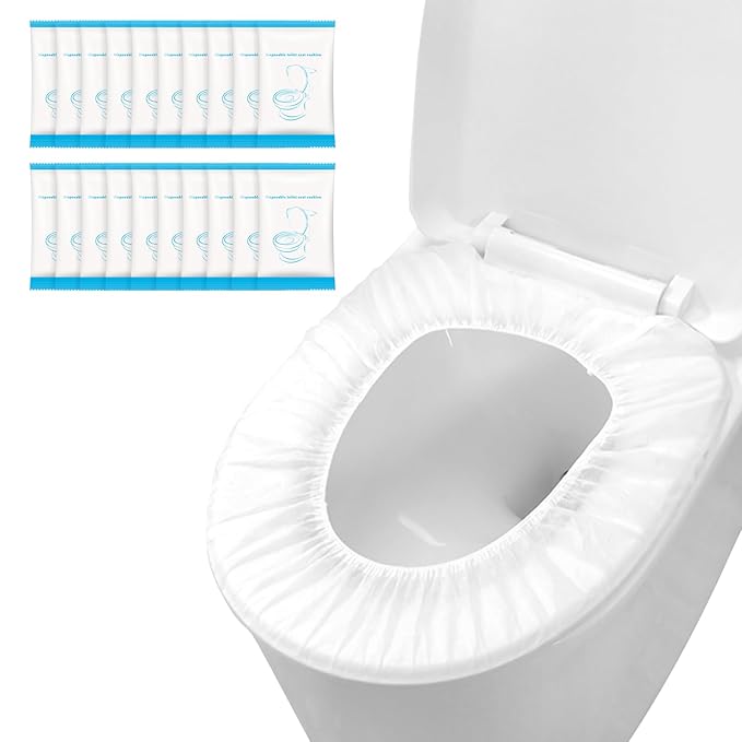 50 Pack Disposable Toilet Seat Cover Waterproof Non-Woven Fabric, Disposable by Krijuess