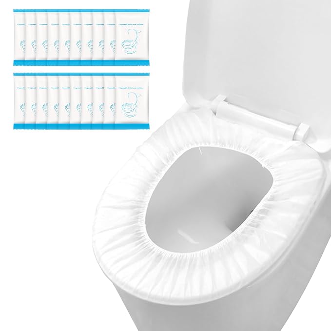 100 Pack Disposable Toilet Seat Cover Waterproof Non-Woven Fabric, Disposable by Krijuess