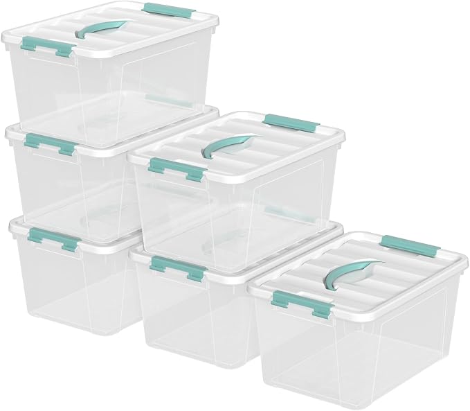 Xyskin 6 Pack 14 Quart Stackable Plastic Storage Bins - Image 6