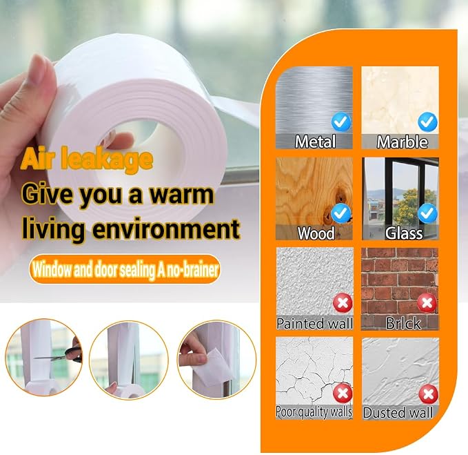 Window Insulation for Winter Weather Sealing Tape 2 Inch x 50 Yards Weather - Image 6