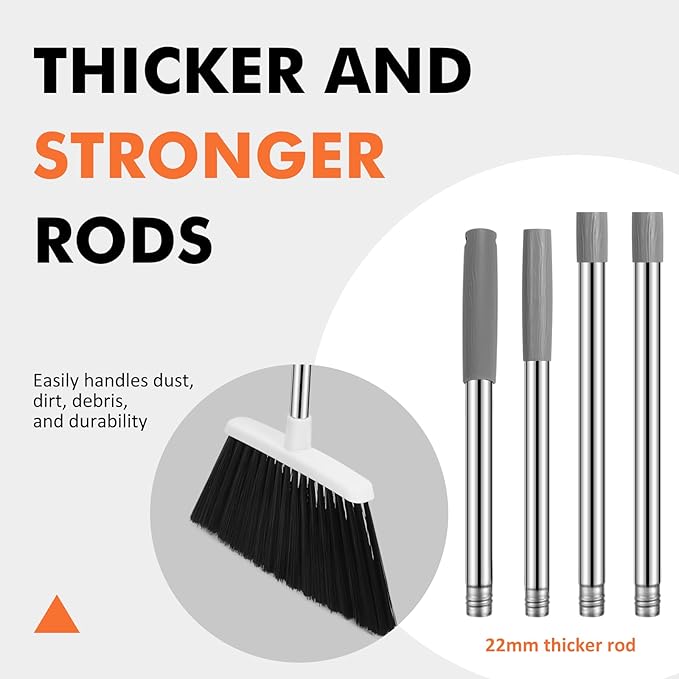 NACENA Heavy Duty Broom, 55 Inch Long Handle Outdoor Large Angle Brooms - Image 5