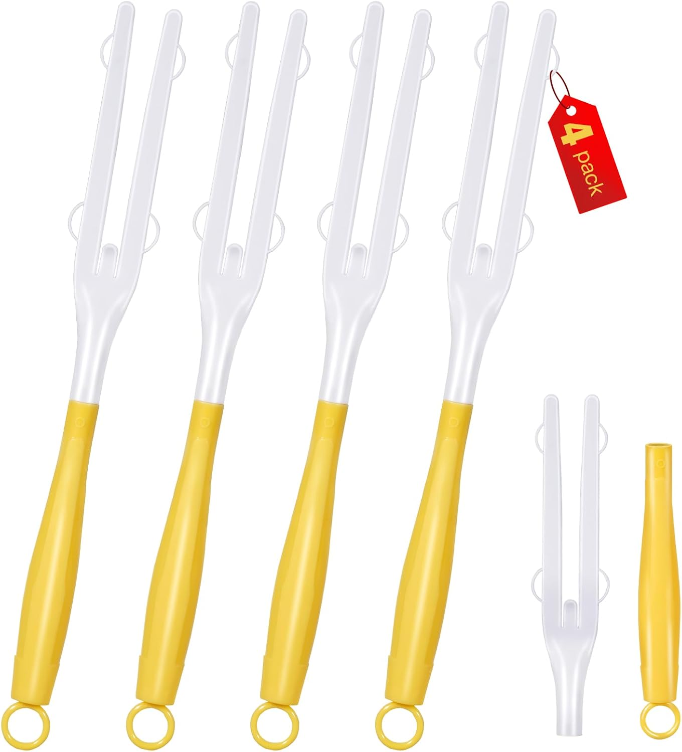 4PCS Replacement Dust Handles Stick Only Compatible with Swiffer Duster Handle Extendable Duster Mop Wand for Cleaning Car Blinds Furniture Electronics(4, Yellow & White)